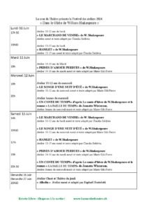 Programme William Shakespear